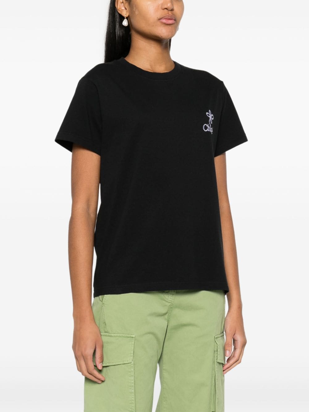 Chloè T-shirts and Polos BLACK CHC24UJH01184001 (Chloé / Tシャツ・カットソー ) | Chloé (クロエ)(1)