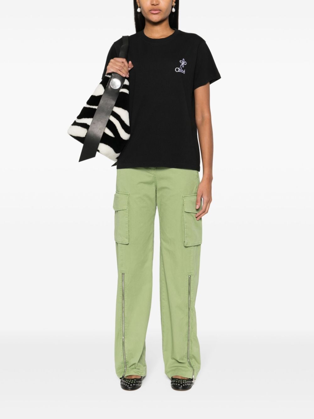 Chloè T-shirts and Polos BLACK CHC24UJH01184001 (Chloé / Tシャツ・カットソー ) | Chloé (クロエ)(4)