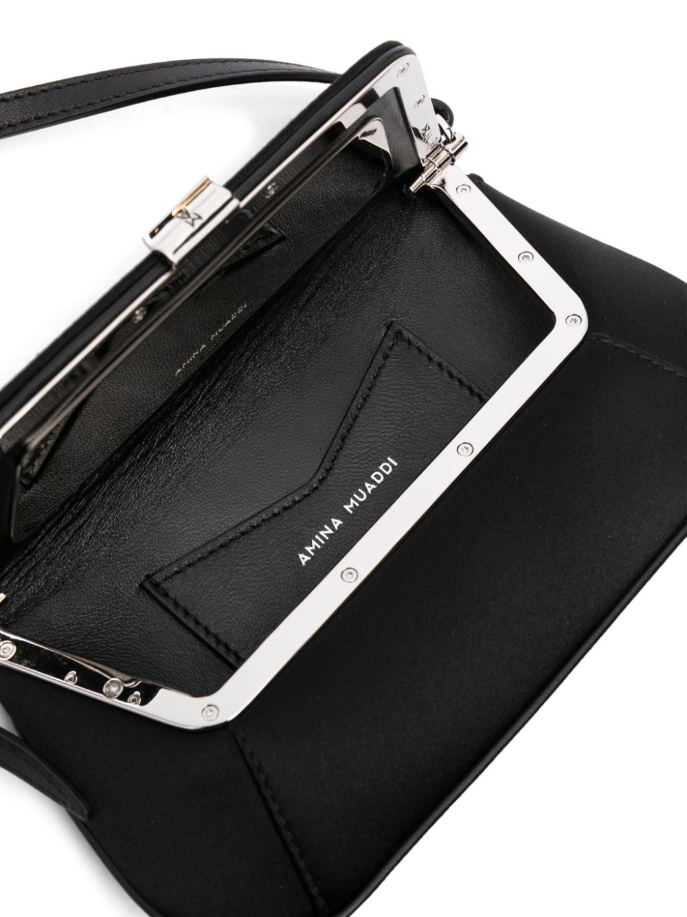 Amina Muaddi Bags.. Black AMIMINISATINBLACK (AMINA MUADDI / ハンドバッグ・ショルダーバッグ ) | AMINA MUADDI (アミナ モアディ)(1)