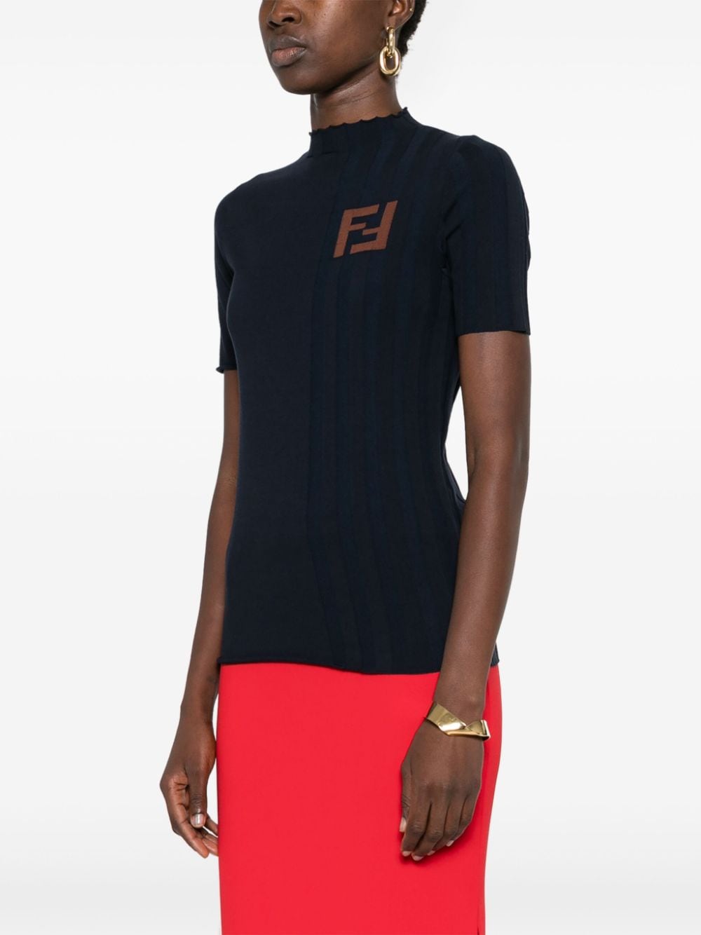 Fendi T-shirts and Polos Blue FZXC37ASOSF0QB0 (FENDI / Tシャツ・カットソー ) | FENDI (フェンディ)(1)