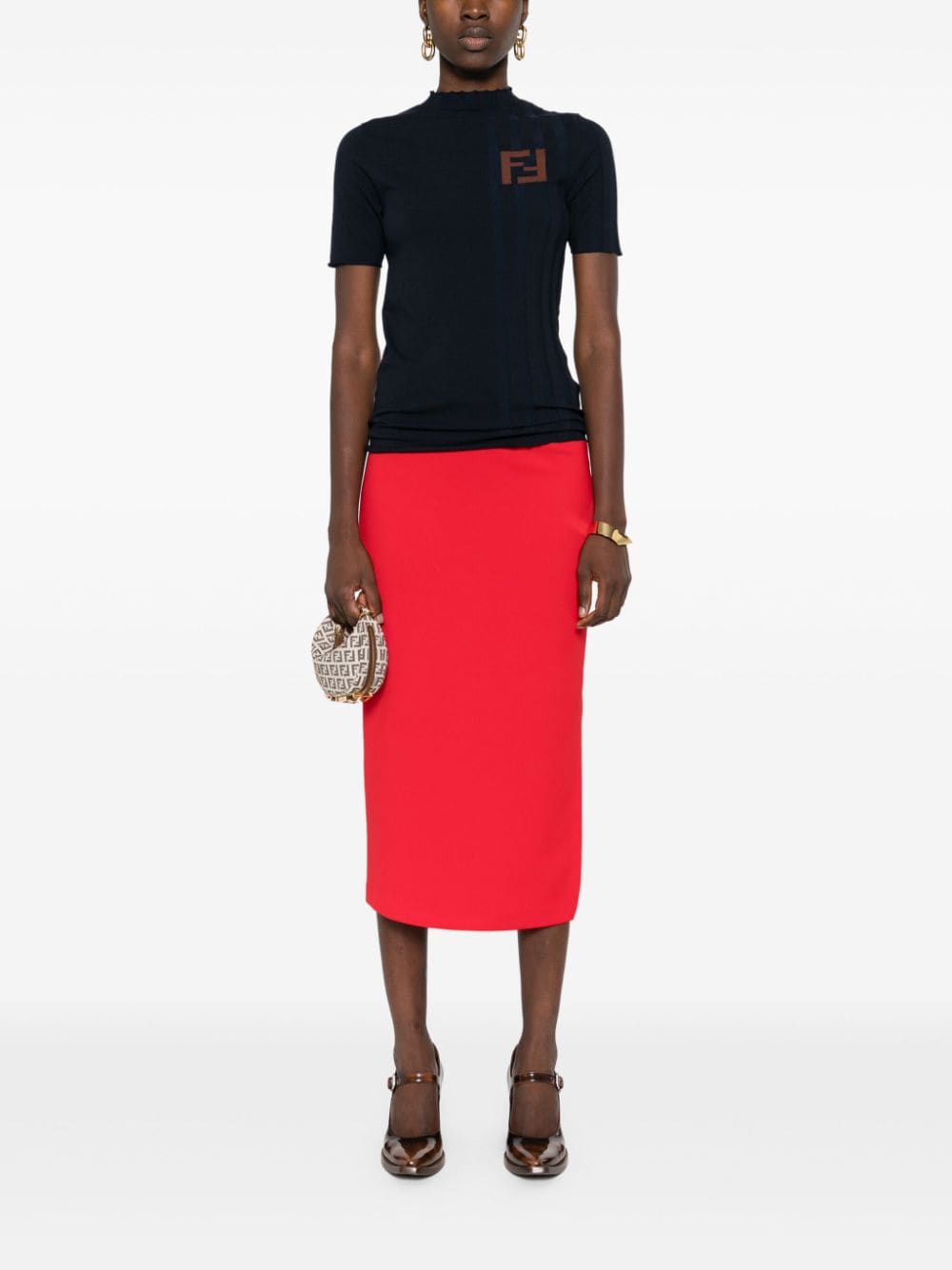 Fendi T-shirts and Polos Blue FZXC37ASOSF0QB0 (FENDI / Tシャツ・カットソー ) | FENDI (フェンディ)(3)
