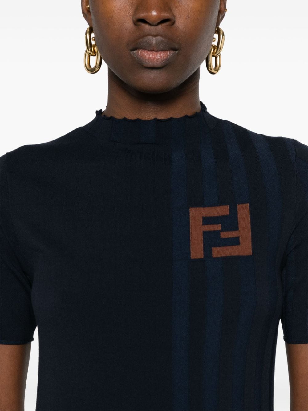 Fendi T-shirts and Polos Blue FZXC37ASOSF0QB0 (FENDI / Tシャツ・カットソー ) | FENDI (フェンディ)(4)