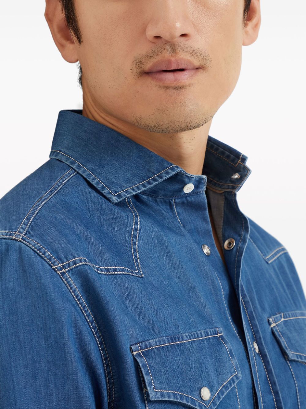 Brunello Cucinelli Shirts Blue MR6834008COM47 (Brunello Cucinelli / シャツ・ブラウス ) | Brunello Cucinelli (ブルネロ・クチネリ)(2)