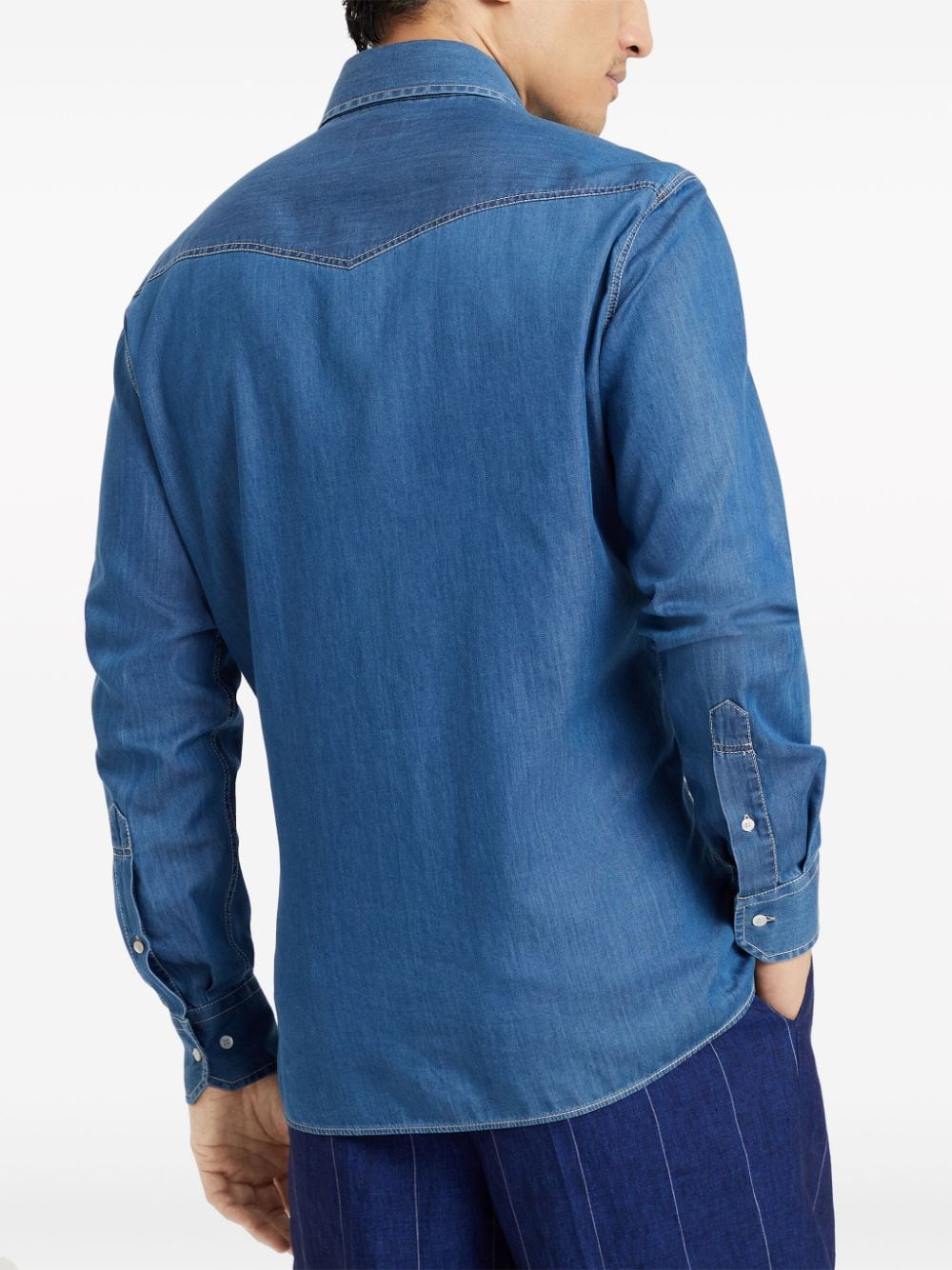 Brunello Cucinelli Shirts Blue MR6834008COM47 (Brunello Cucinelli / シャツ・ブラウス ) | Brunello Cucinelli (ブルネロ・クチネリ)(3)