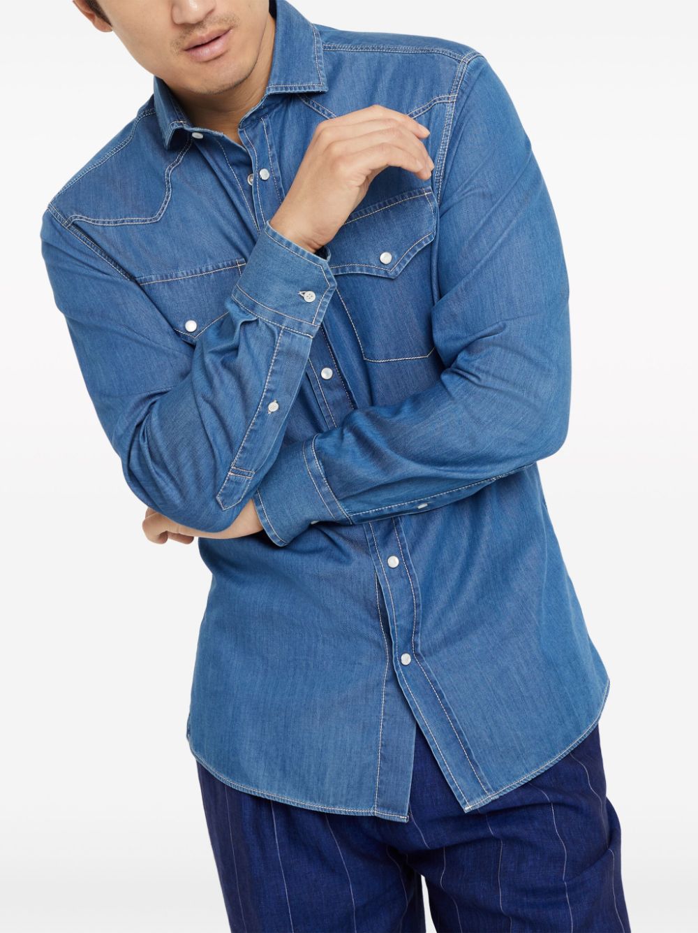 Brunello Cucinelli Shirts Blue MR6834008COM47 (Brunello Cucinelli / シャツ・ブラウス ) | Brunello Cucinelli (ブルネロ・クチネリ)(5)