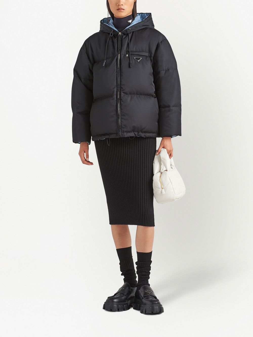 Prada Coats Black 29B40811C9F0002 (Prada / ダウンジャケット・コート ) | Prada (プラダ)(2)