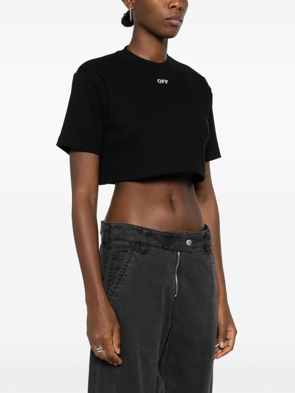 Off White T-shirts and Polos Black OWAA081C99JER0041001 (Off-White / Tシャツ・カットソー ) | Off-White (オフホワイト)(2)