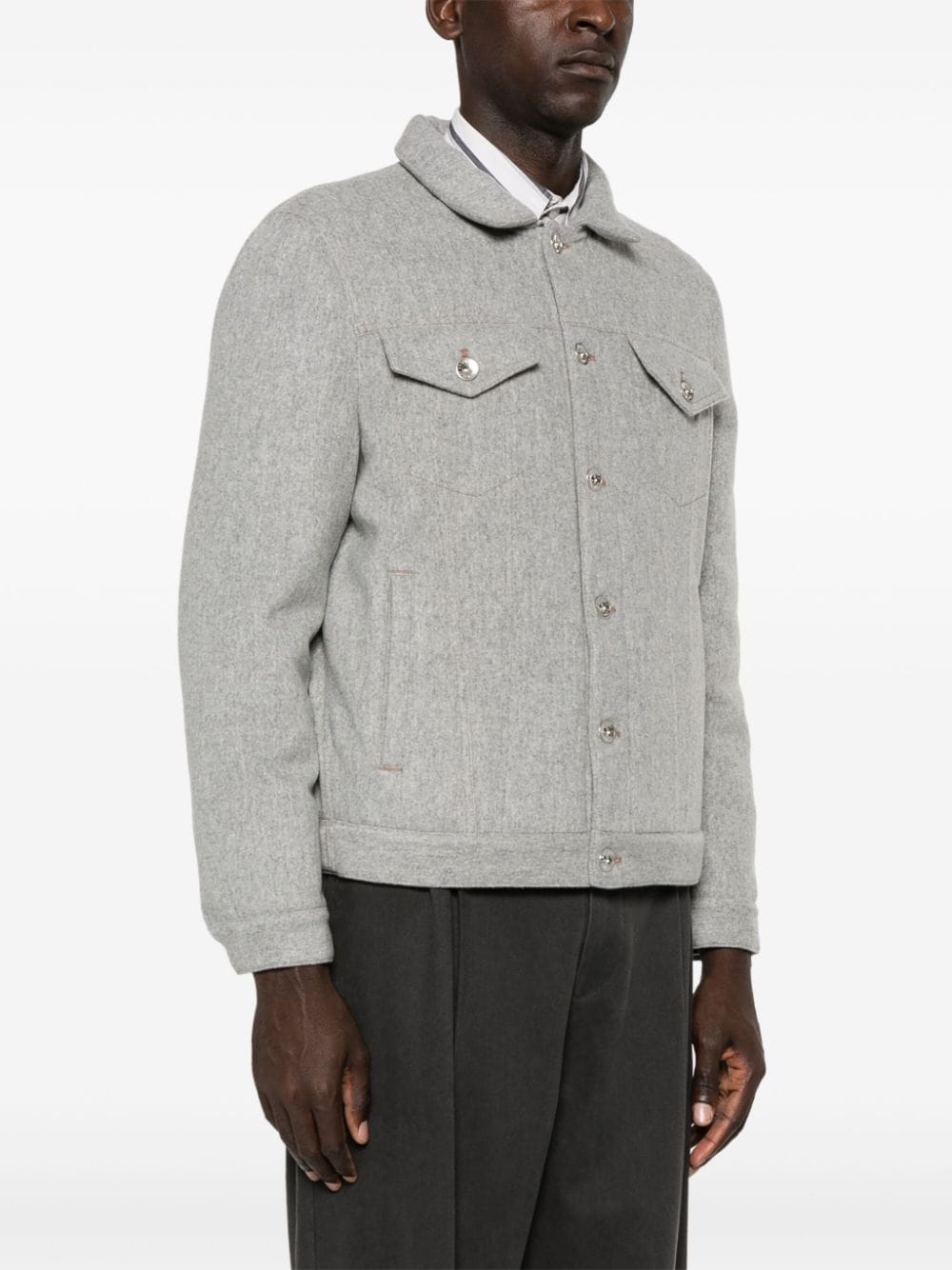 Brunello Cucinelli Coats Light Grey MT4976880CPH24 (Brunello Cucinelli / カジュアルジャケット・ベスト ) | Brunello Cucinelli (ブルネロ・クチネリ)(2)
