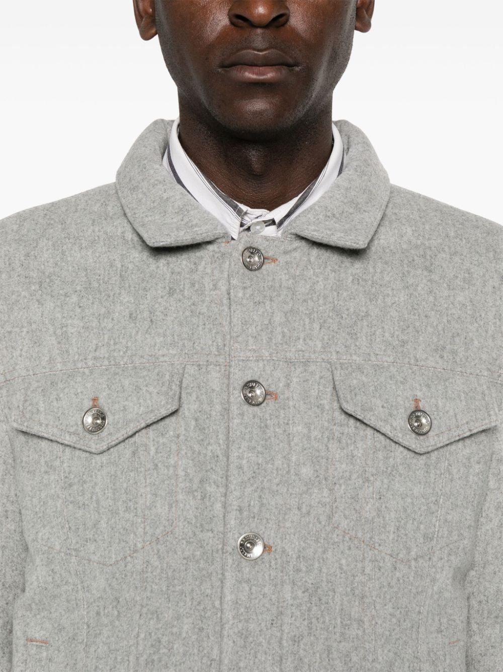 Brunello Cucinelli Coats Light Grey MT4976880CPH24 (Brunello Cucinelli / カジュアルジャケット・ベスト ) | Brunello Cucinelli (ブルネロ・クチネリ)(3)