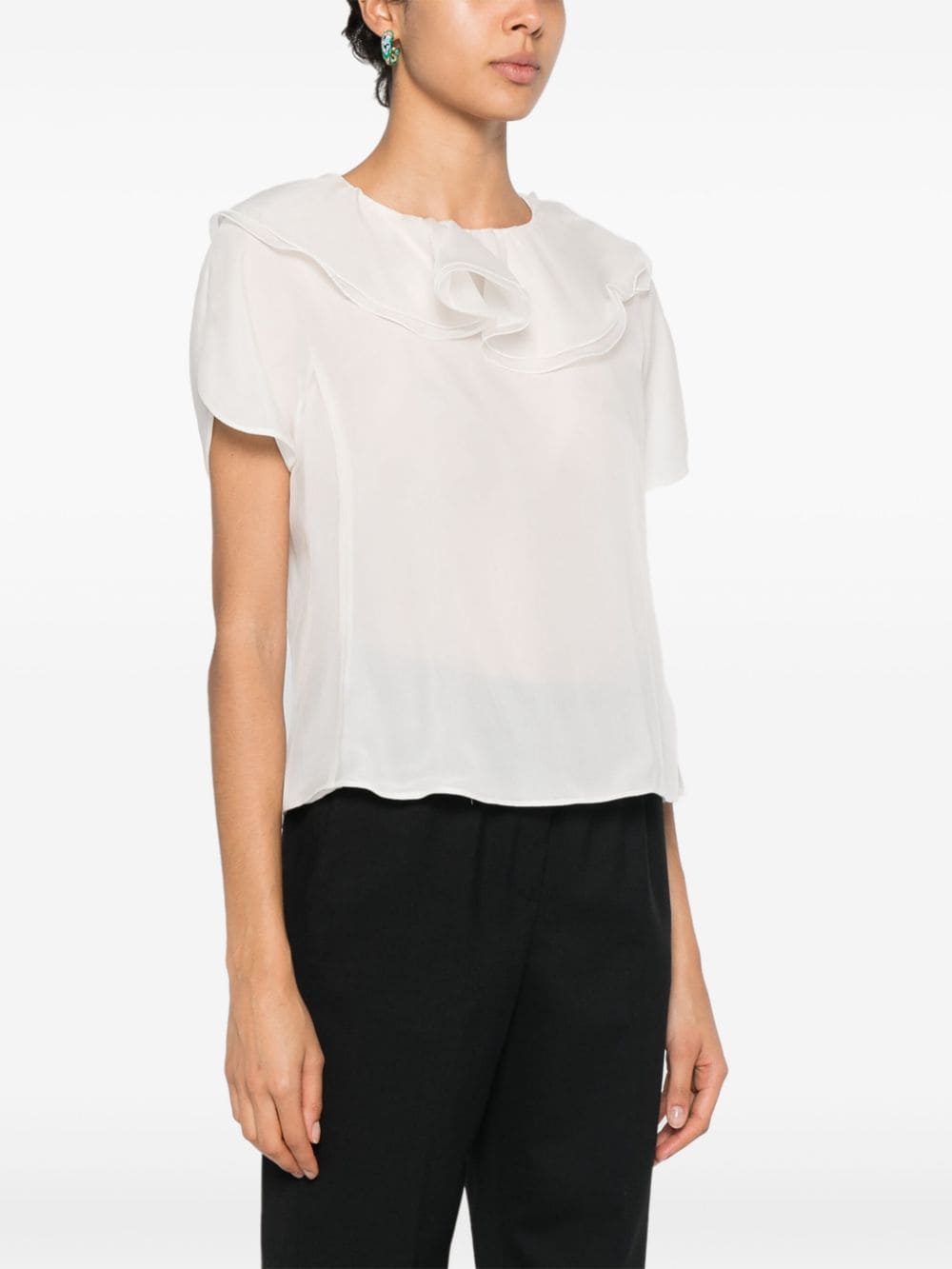 Emporio Armani Top White EW000310TE11292U0008 (EMPORIO ARMANI / シャツ・ブラウス ) | EMPORIO ARMANI (エンポリオ アルマーニ)(1)