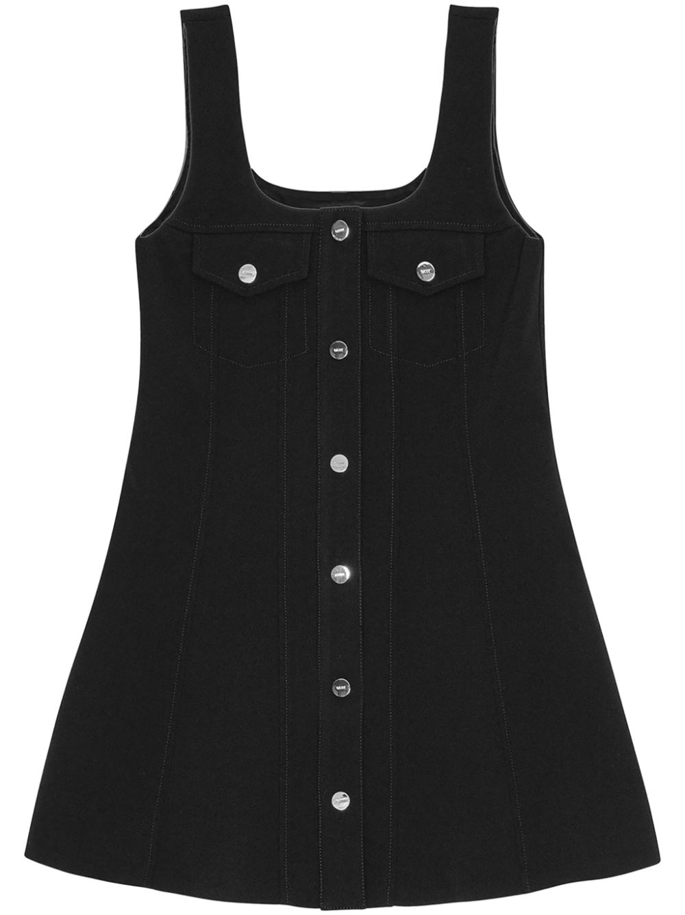 新作*GANNI* クレープミニドレス ワンピース ブラック Black Black Bonded Crepe Mini Dress | GANNI US