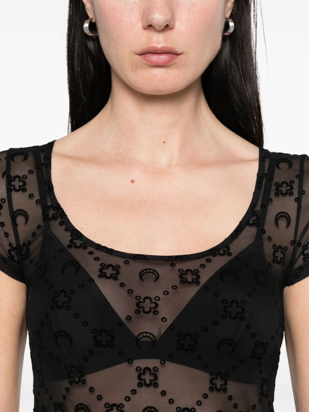 MARINE SERRE Top Black WTO389ACJER0005BK99 (MARINE SERRE / Tシャツ・カットソー ) | MARINE SERRE (マリーン セル)(4)