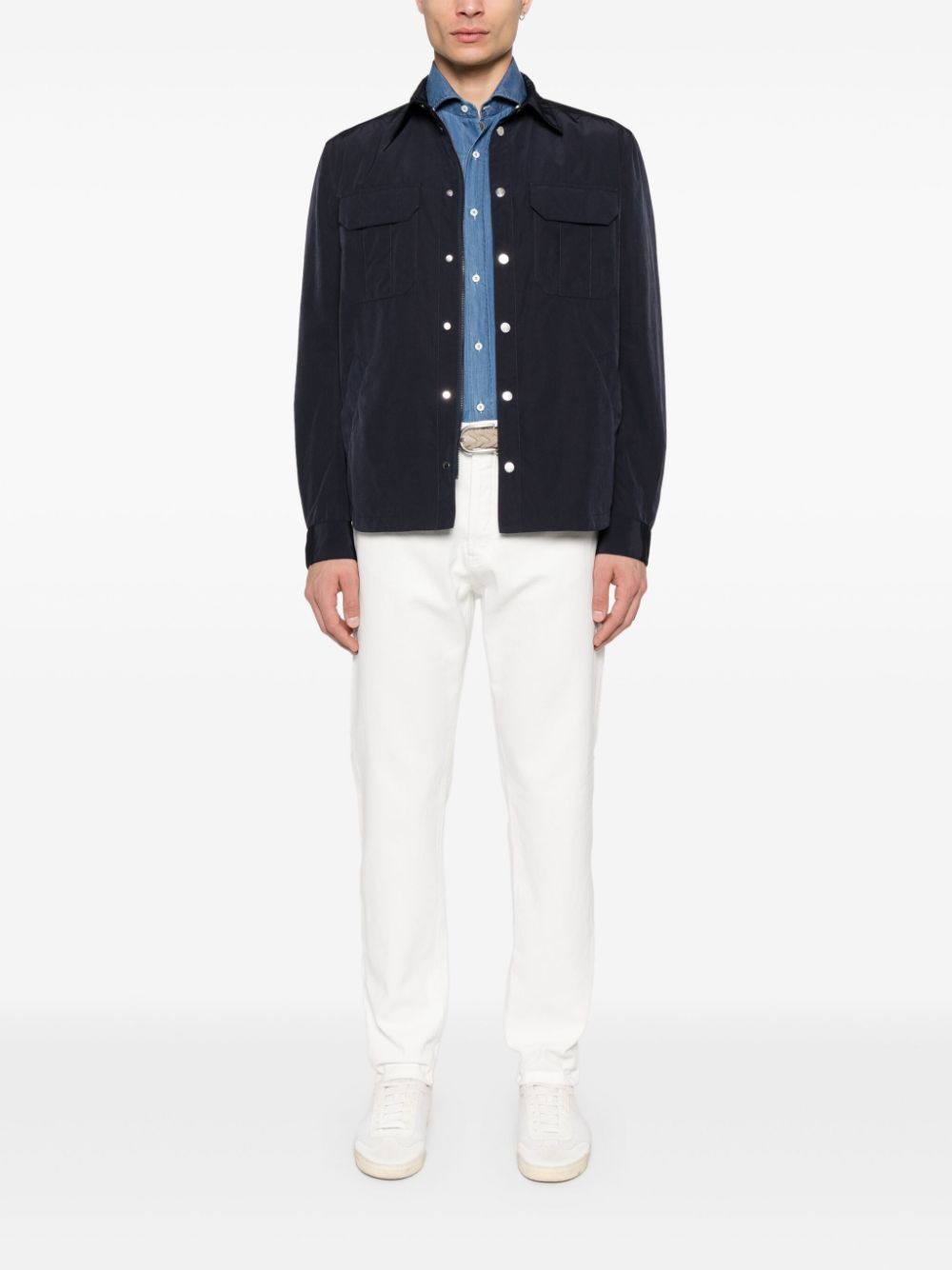 アウターその他 BRUNELLO CUCINELLI Men Jacket Blue MD4796514 C4506 Brunello Cucinelli - Navy Linen & Silk Coat | Mitchell Stores