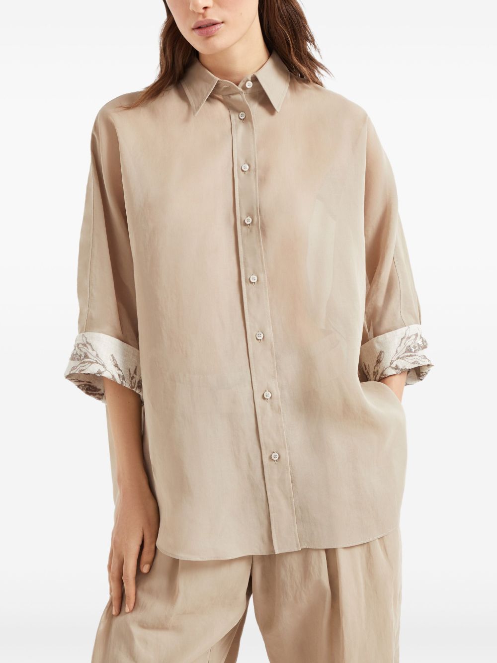Brunello Cucinelli Shirts Beige MH911RH616C8690 (Brunello Cucinelli / シャツ・ブラウス ) | Brunello Cucinelli (ブルネロ・クチネリ)(5)