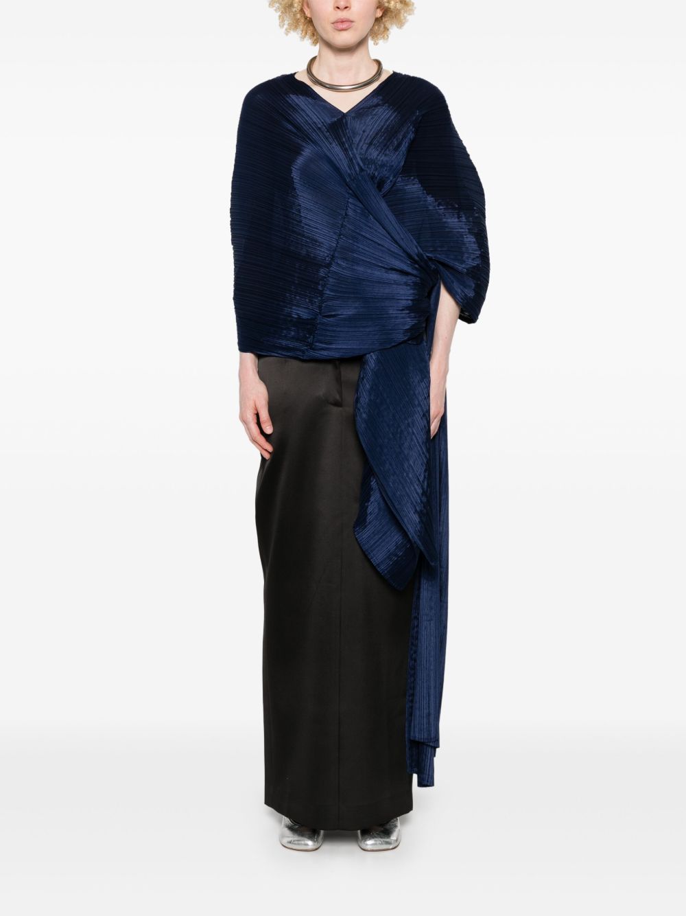Pleats Please Scarfs Blue PP57AD13175 (PLEATS PLEASE ISSEY MIYAKE / スカーフ・マフラー ) | PLEATS PLEASE ISSEY MIYAKE (プリーツ プリーズ イッセイ ミヤケ)(4)