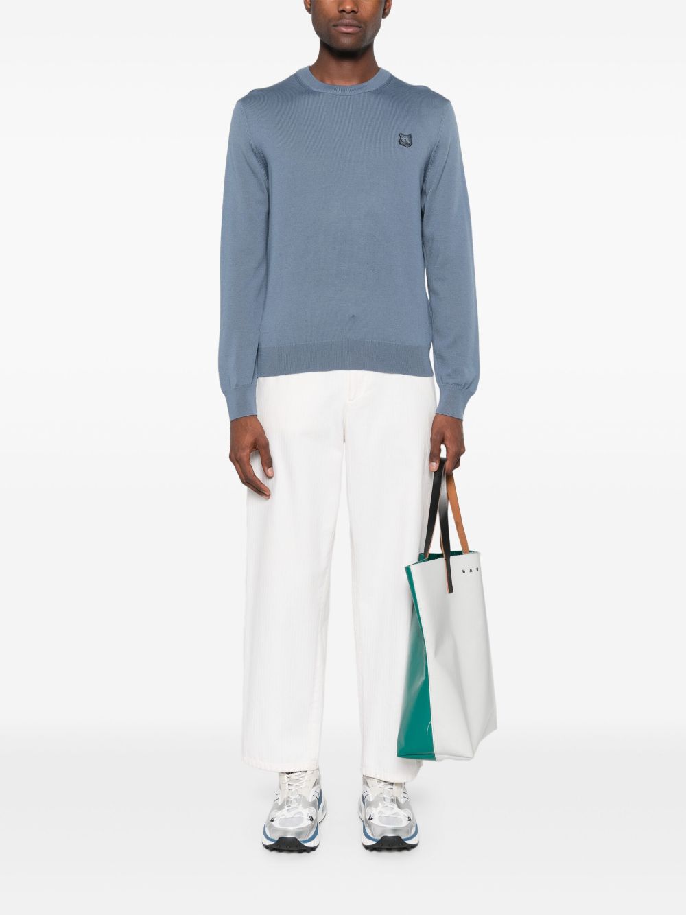 MAISON KITSUNE' Sweaters Blue MM00815KT10360075 (Maison Kitsuné / ニット・セーター・カーディガン ) | Maison Kitsuné (メゾン キツネ)(2)