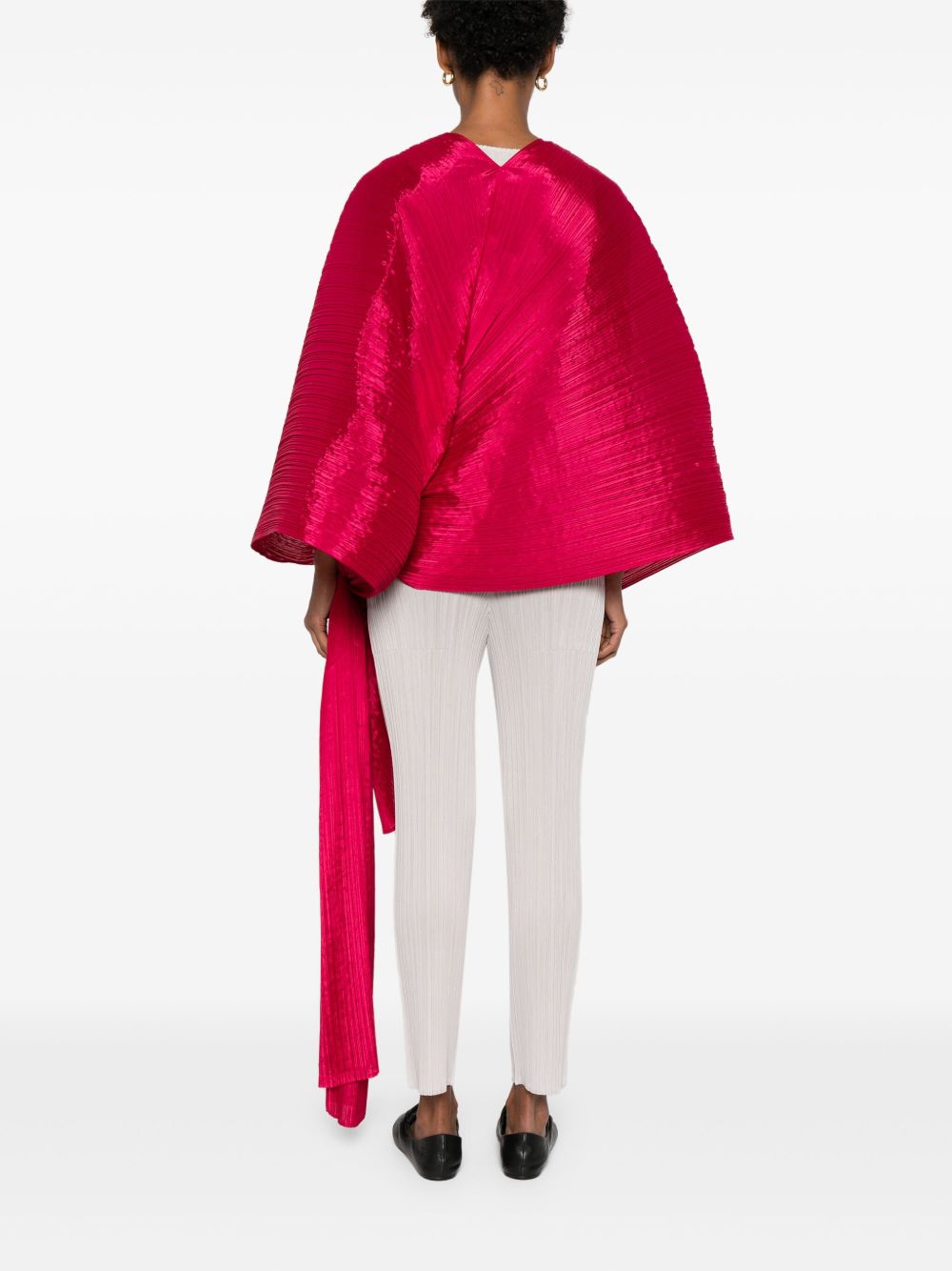 Pleats Please Scarfs Red PP56AD42623 (PLEATS PLEASE ISSEY MIYAKE / スカーフ・マフラー ) | PLEATS PLEASE ISSEY MIYAKE (プリーツ プリーズ イッセイ ミヤケ)(2)
