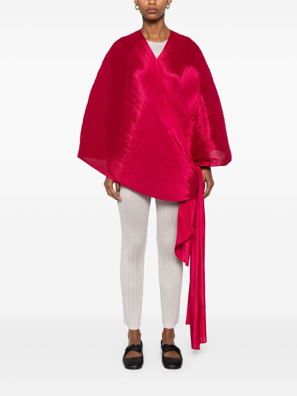 Pleats Please Scarfs Red PP56AD42623 (PLEATS PLEASE ISSEY MIYAKE / スカーフ・マフラー ) | PLEATS PLEASE ISSEY MIYAKE (プリーツ プリーズ イッセイ ミヤケ)(4)