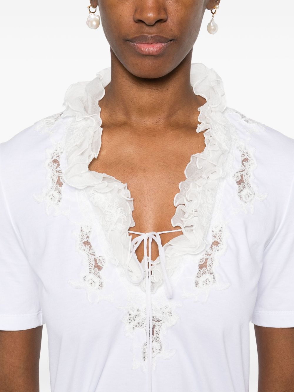 Ermanno Scervino T-shirts and Polos White D462L353DUX10601 (ERMANNO SCERVINO / Tシャツ・カットソー ) | ERMANNO SCERVINO (エルマンノ シェルヴィーノ)(4)