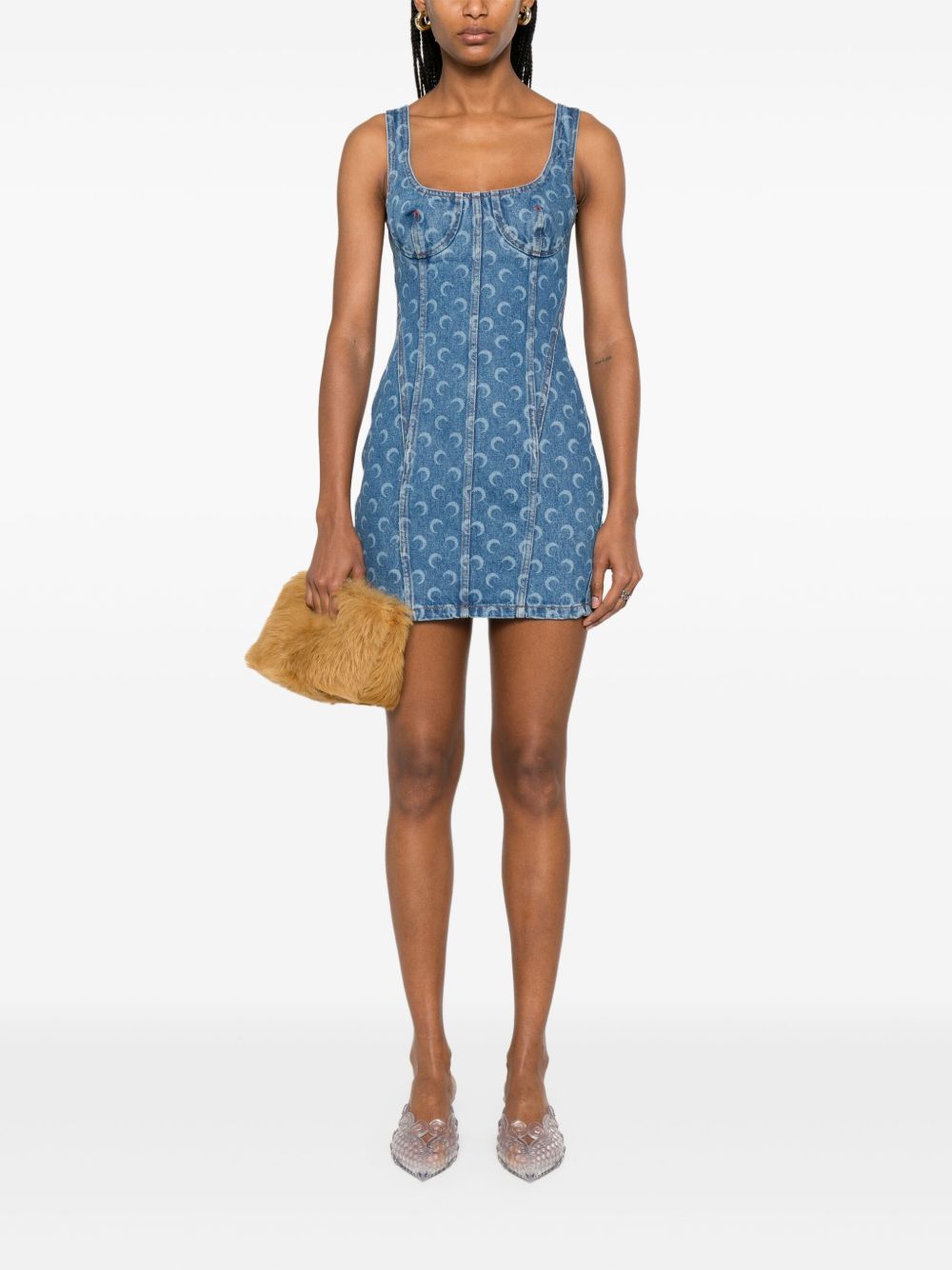 MARINE SERRE Dresses Clear Blue WDR327ACDEN0002BL05 (MARINE SERRE / ワンピース・ドレス・オールインワン ) | MARINE SERRE (マリーン セル)(4)