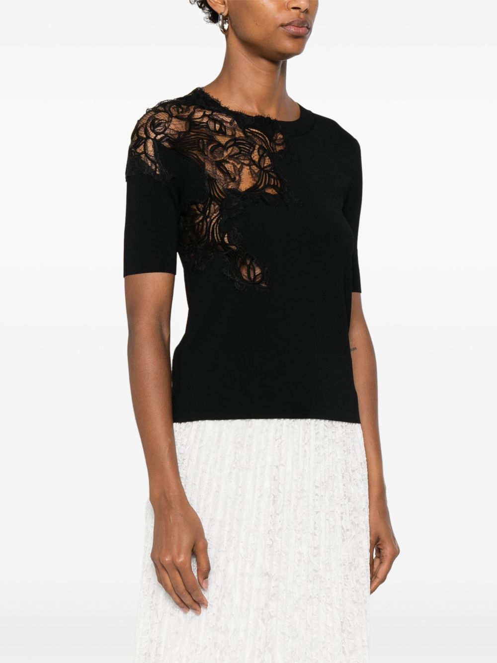 Ermanno Scervino T-shirts and Polos Black D465L333APLG95708 (ERMANNO SCERVINO / Tシャツ・カットソー ) | ERMANNO SCERVINO (エルマンノ シェルヴィーノ)(3)