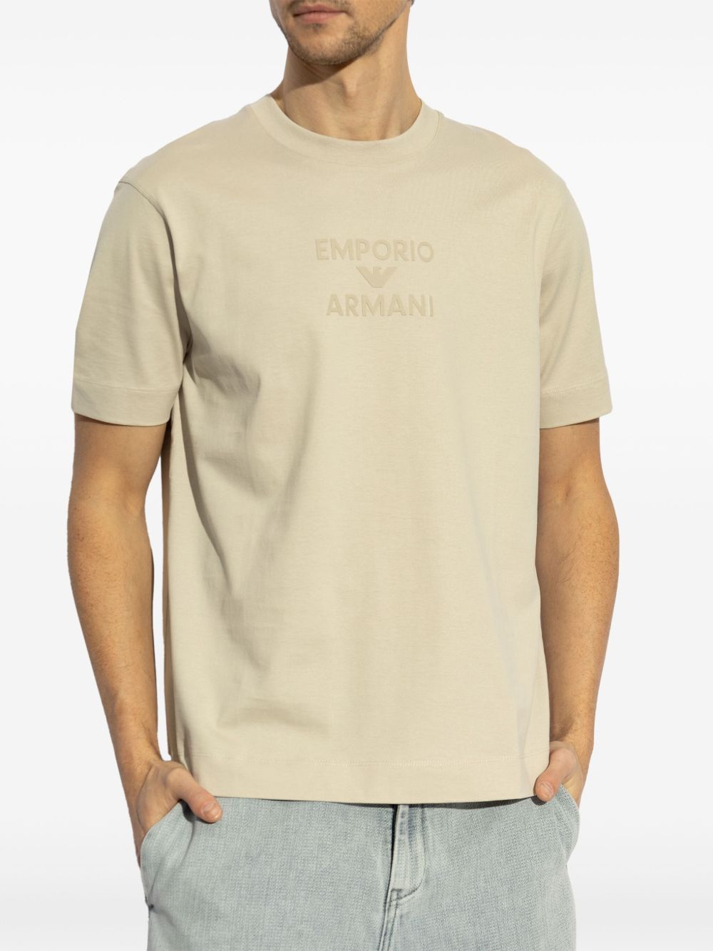 Emporio Armani T-shirts and Polos Beige EM000780AF12926U1098 (EMPORIO ARMANI / Tシャツ・カットソー ) | EMPORIO ARMANI (エンポリオ アルマーニ)(1)