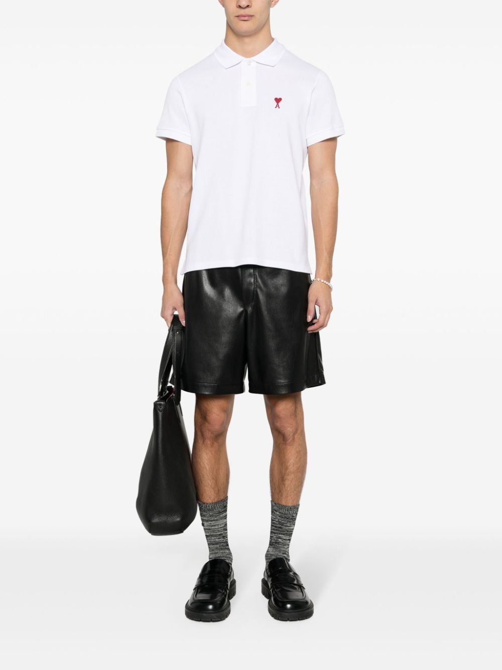 Ami Paris T-shirts and Polos White BFUPL001D760100 (AMI Paris / ポロシャツ ) | AMI Paris (アミパリス)(4)