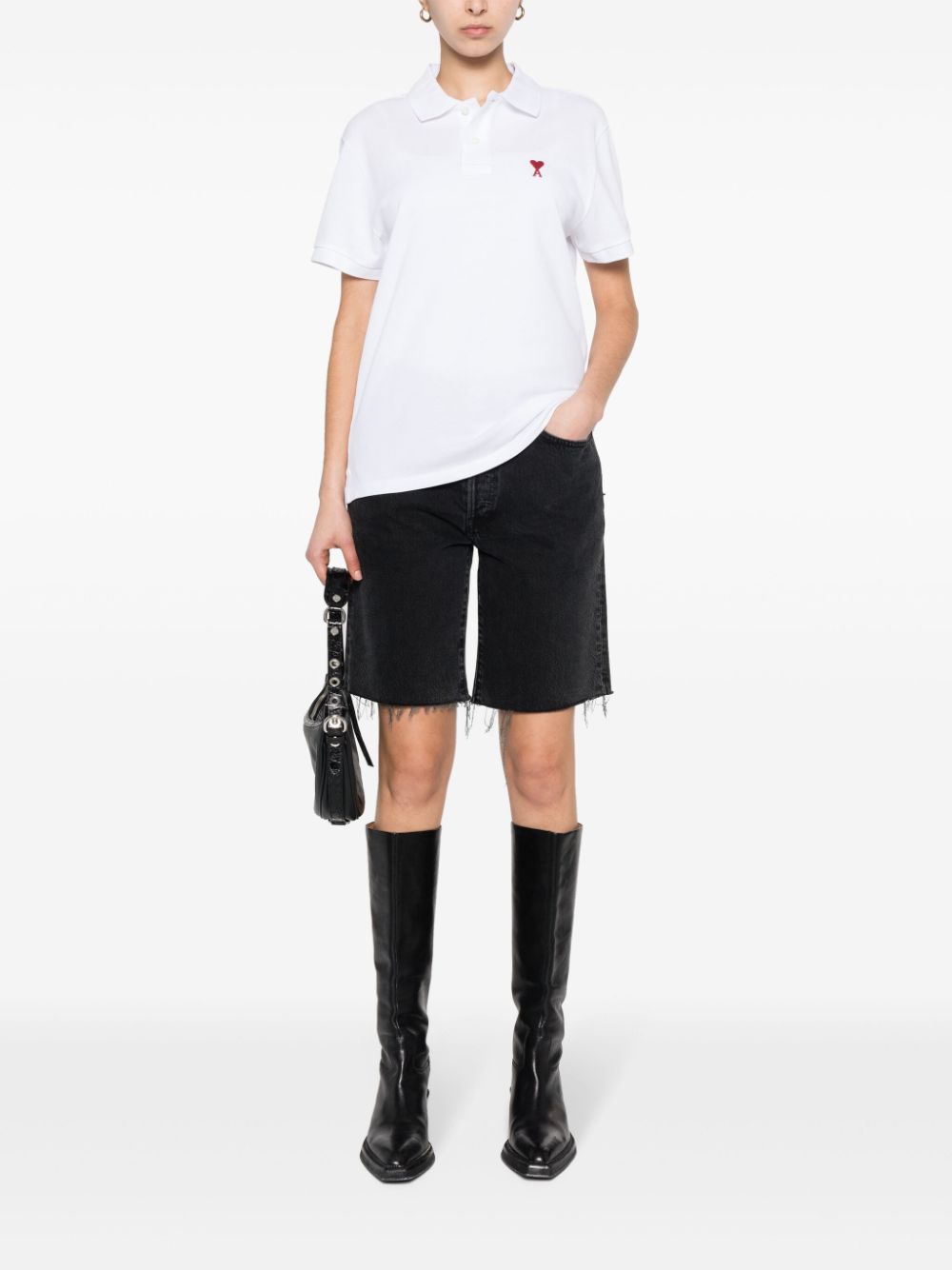 Ami Paris T-shirts and Polos White BFUPL001D760100 (AMI Paris / ポロシャツ ) | AMI Paris (アミパリス)(5)