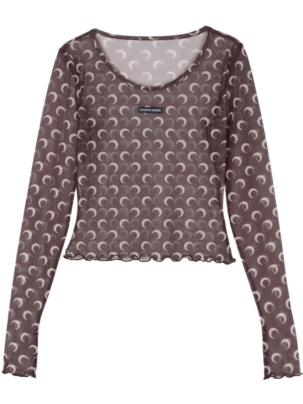 Tシャツ・カットソー MARINE SERRE Women Tops WTS012A CJER0054 BR30 Brown MARINE SERRE Top Brown (MARINE SERRE/Tシャツ・カットソー