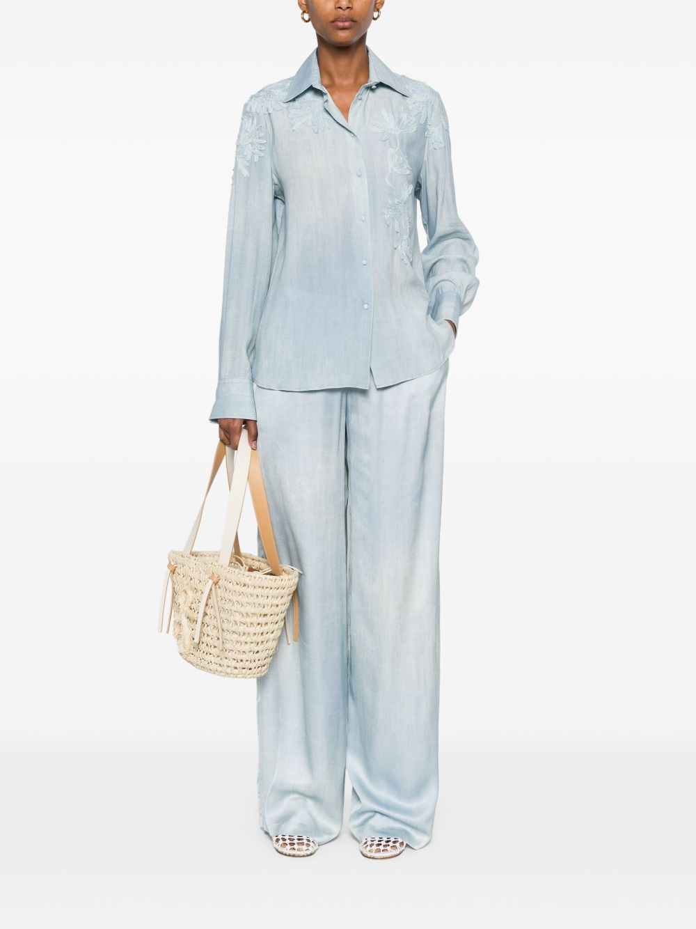 ERMANNO SCERVINO D462P701EMYS4612 関税送料込 Ermanno Scervino Trousers Clear Blue (ERMANNO SCERVINO