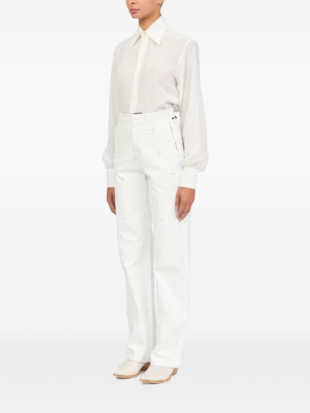 MM6 Maison Margiela Trousers White S62KB0224M35437002F (MM6 Maison Margiela / パンツ ) | MM6 Maison Margiela (エムエムシックス)(4)