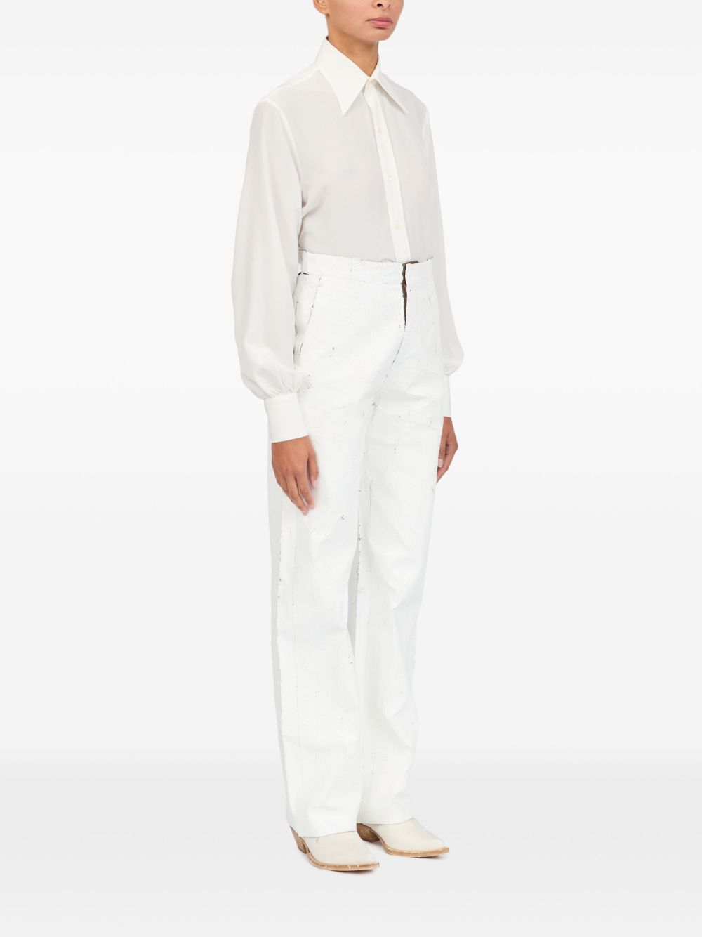 MM6 Maison Margiela Trousers White S62KB0224M35437002F (MM6 Maison Margiela / パンツ ) | MM6 Maison Margiela (エムエムシックス)(5)