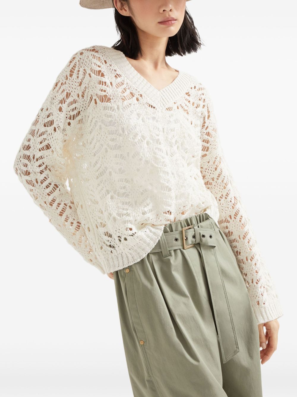 Brunello Cucinelli Sweaters White MGD562302C3978 (Brunello Cucinelli / ニット・セーター・カーディガン ) | Brunello Cucinelli (ブルネロ・クチネリ)(4)