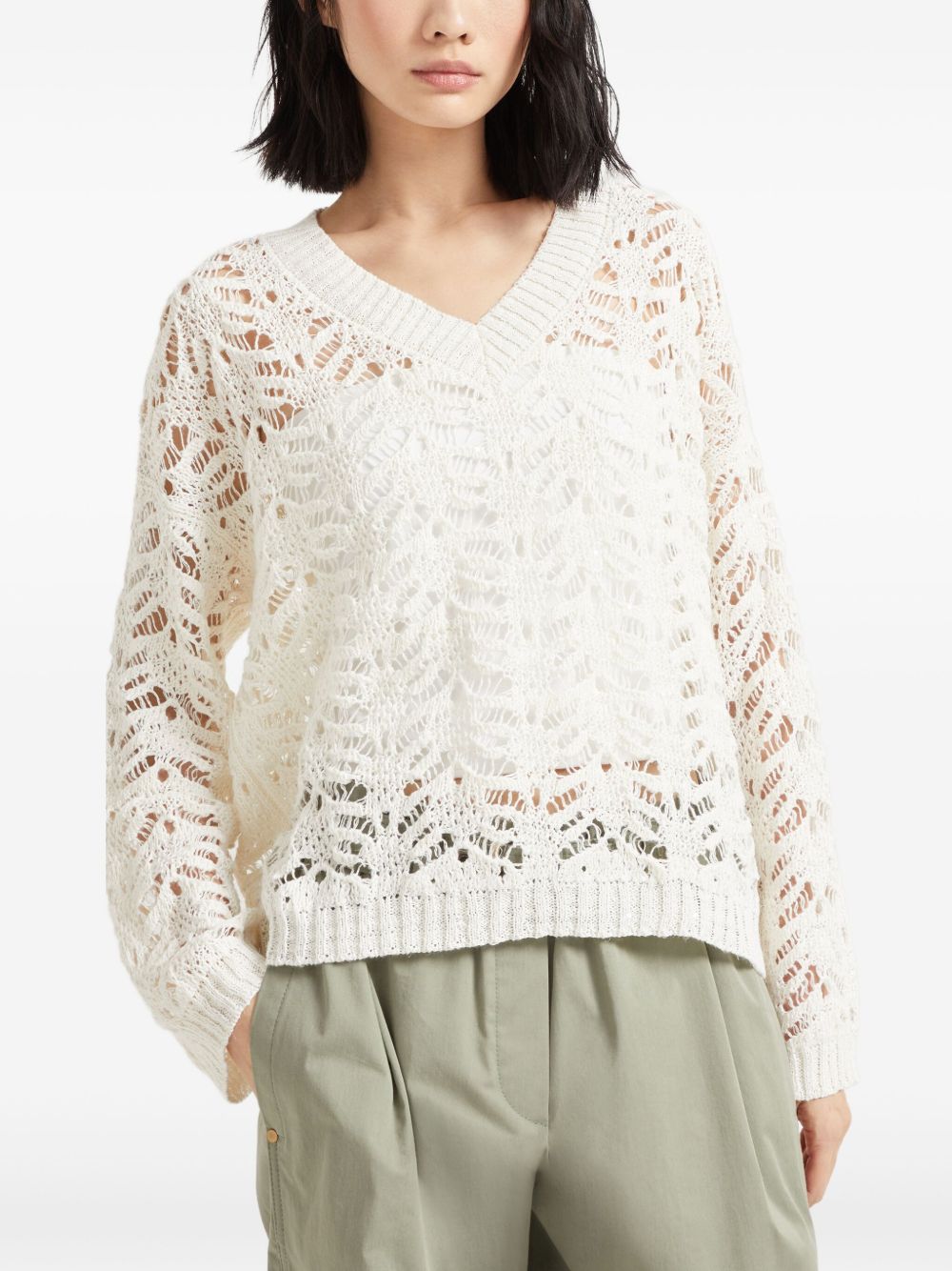 Brunello Cucinelli Sweaters White MGD562302C3978 (Brunello Cucinelli / ニット・セーター・カーディガン ) | Brunello Cucinelli (ブルネロ・クチネリ)(5)