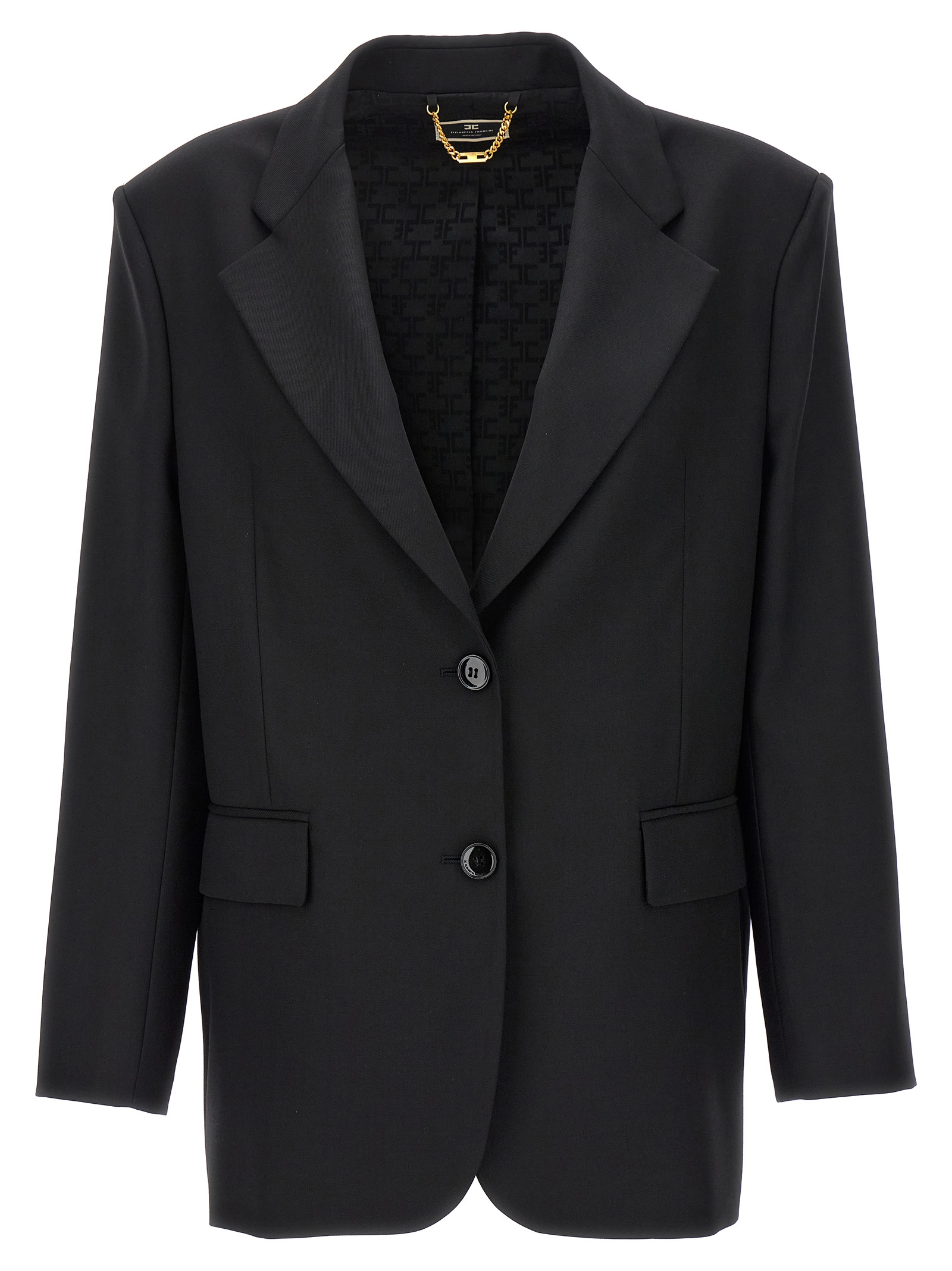 Double-breasted wool blazer GI06341E2110 (Elisabetta Franchi / スーツ・ジャケット ) | Elisabetta Franchi (エリザベッタ フランキ)