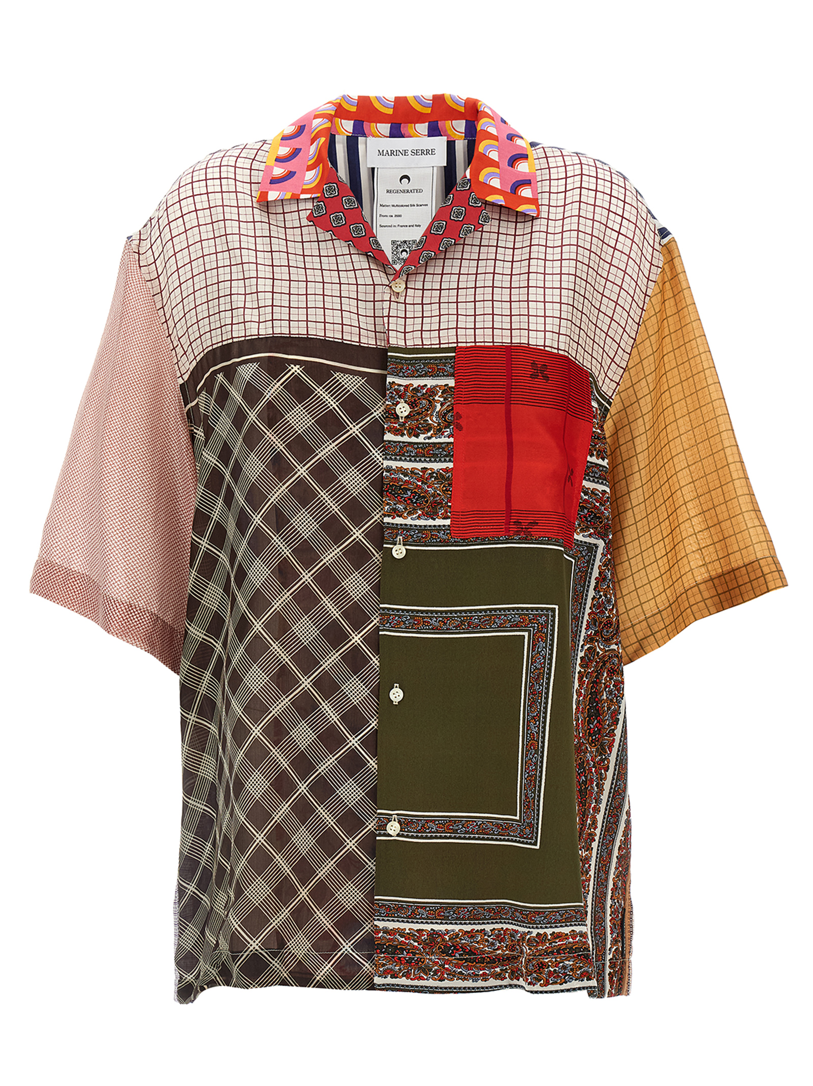 'Regenerated Silk Scarves Bowling' shirt USI025AUWOV0028MU00 (MARINE SERRE / シャツ・ブラウス ) | MARINE SERRE (マリーン セル)(4)