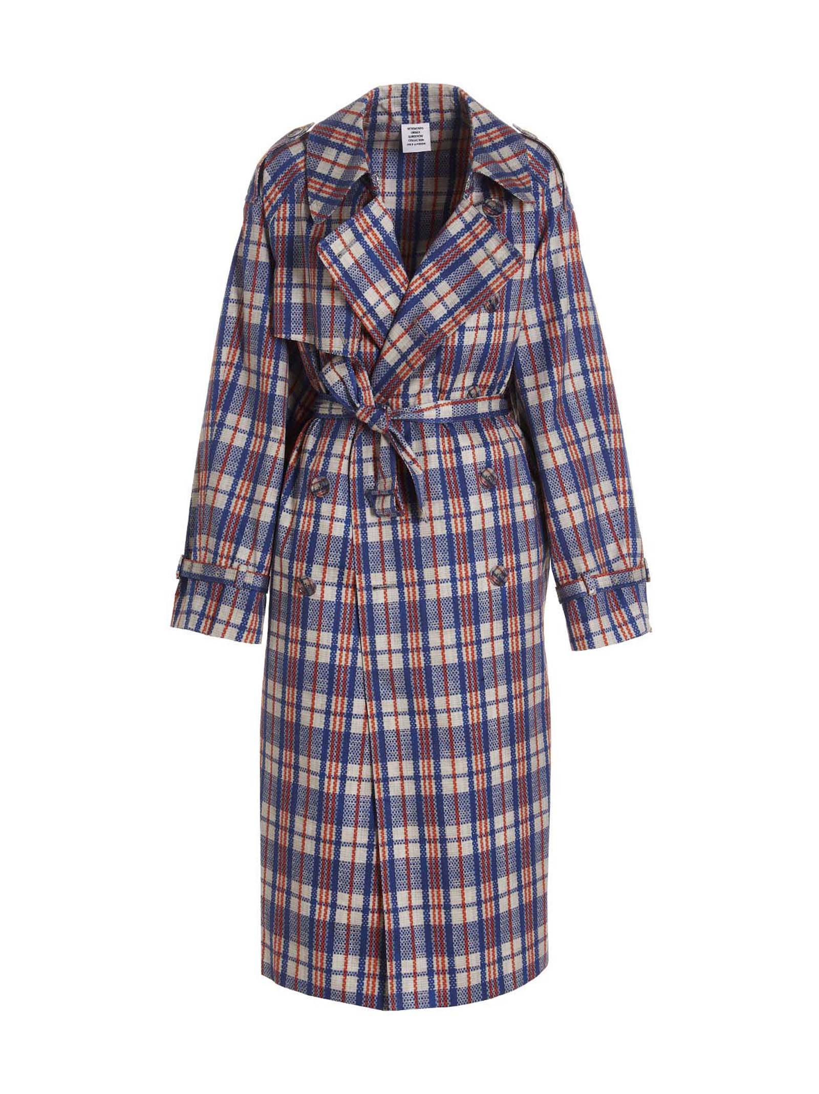 'Barbes' trench coat UE63CO280NBLUECHECK (VETEMENTS / コート・ダウン ) | VETEMENTS (ヴェトモン)