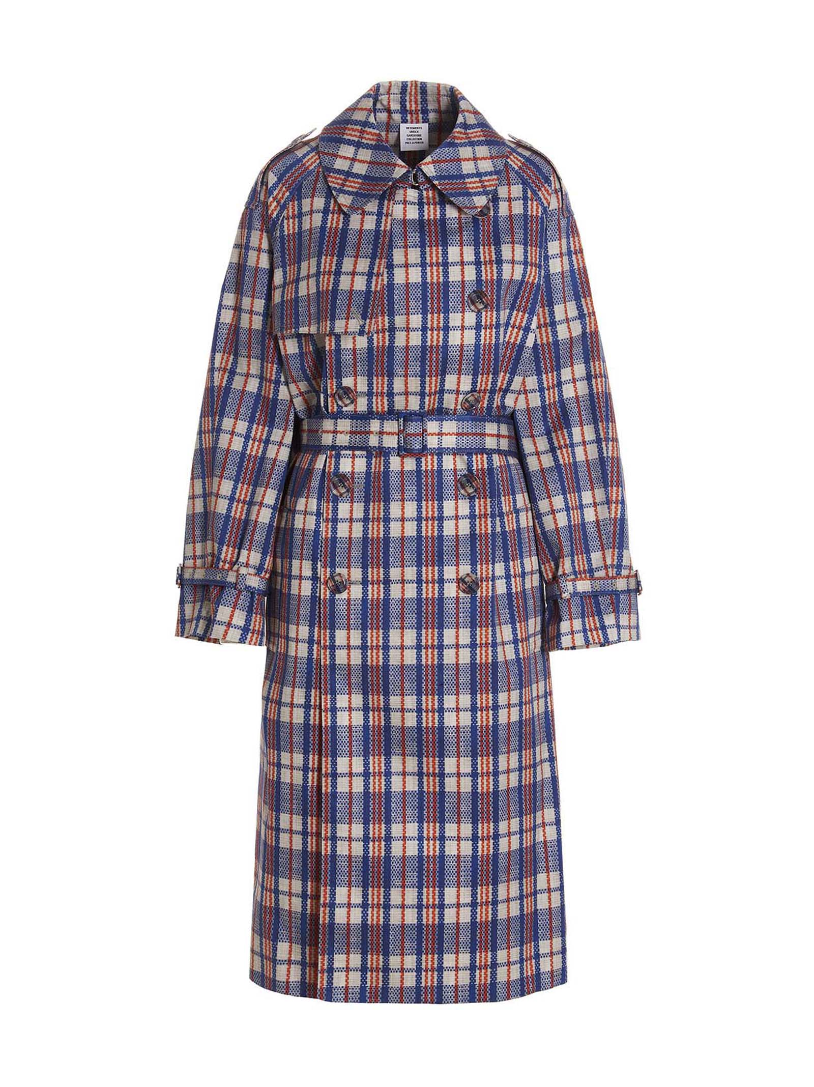 'Barbes' trench coat UE63CO280NBLUECHECK (VETEMENTS / コート・ダウン ) | VETEMENTS (ヴェトモン)(1)