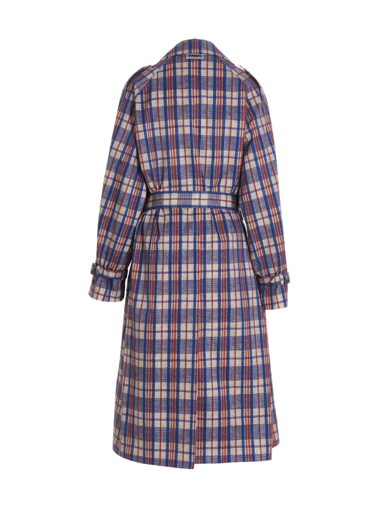 'Barbes' trench coat UE63CO280NBLUECHECK (VETEMENTS / コート・ダウン ) | VETEMENTS (ヴェトモン)(2)
