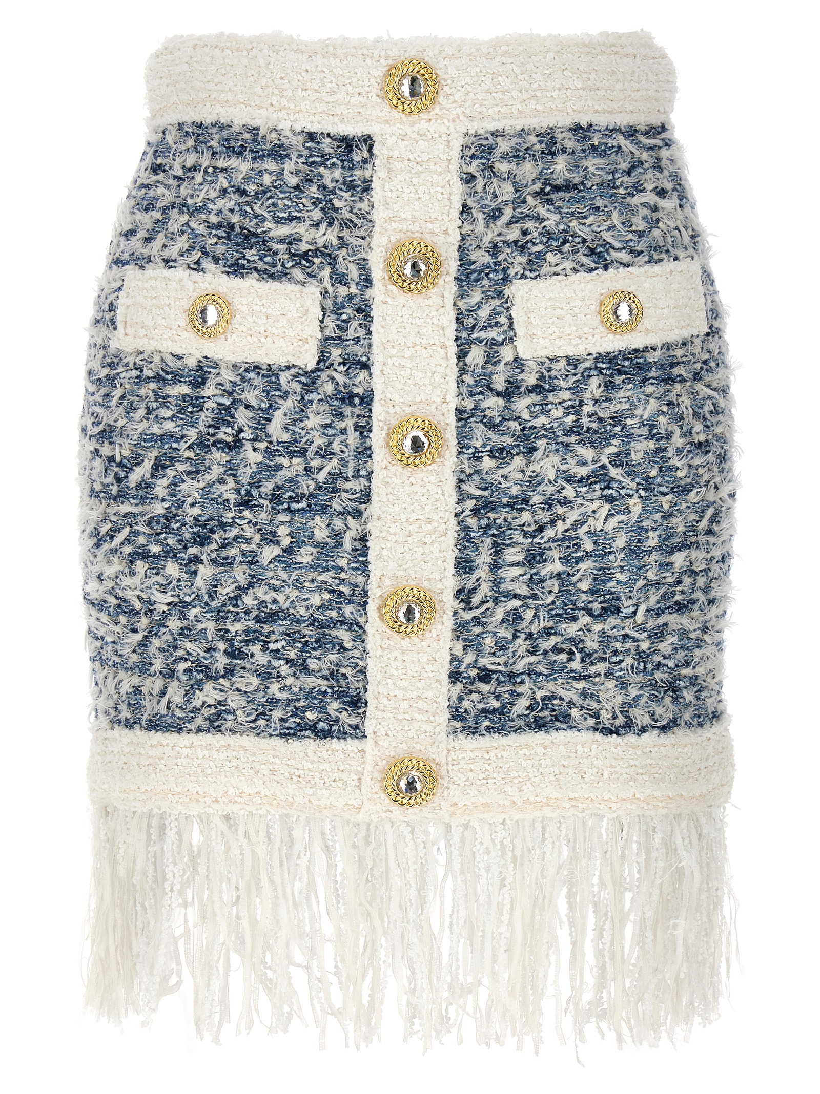 Fringed tweed skirt CF1LB293KF88SLJ (Balmain / スカート ) | Balmain (バルマン)