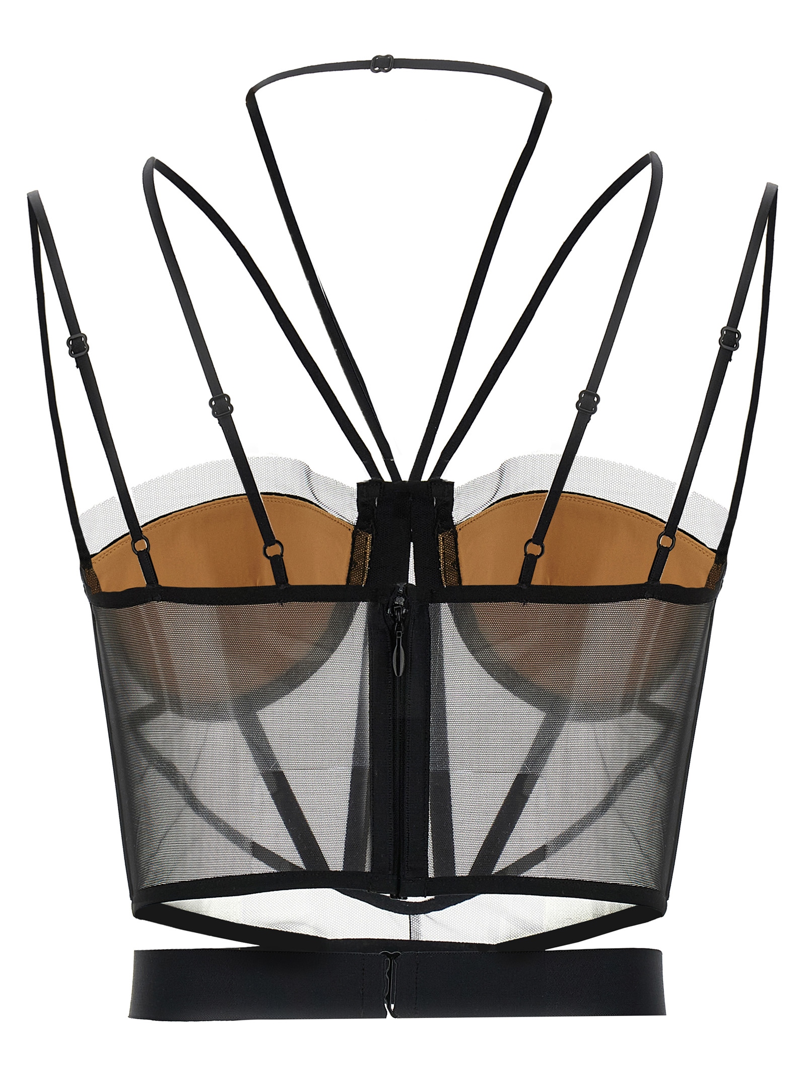 'Sheer Corset' top NDSS25TOP093BLACKNUDE (NENSI DOJAKA / タンクトップ・キャミソール ) | NENSI DOJAKA (ネンシ ドジョカ)(1)