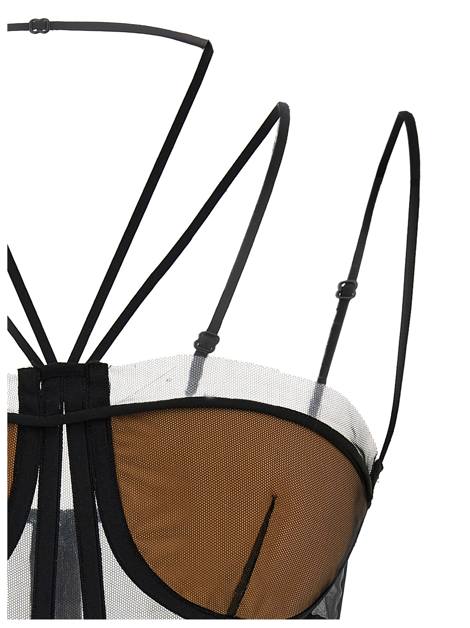 'Sheer Corset' top NDSS25TOP093BLACKNUDE (NENSI DOJAKA / タンクトップ・キャミソール ) | NENSI DOJAKA (ネンシ ドジョカ)(2)