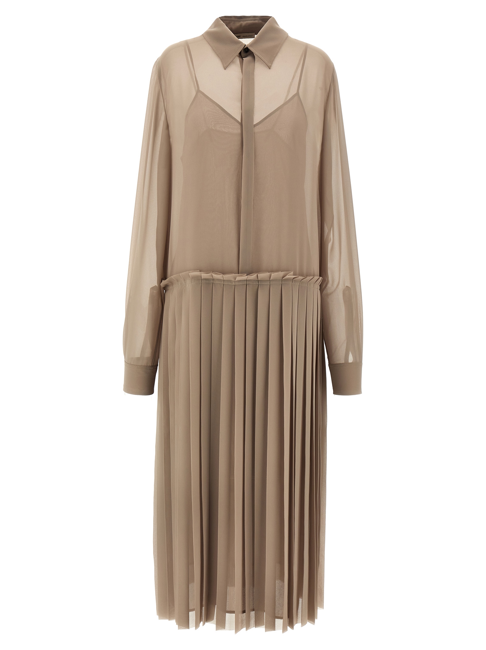 'Pleated Midi' dress FDR262PL00270952 (AMI Paris / ワンピース・ドレス・オールインワン ) | AMI Paris (アミパリス)