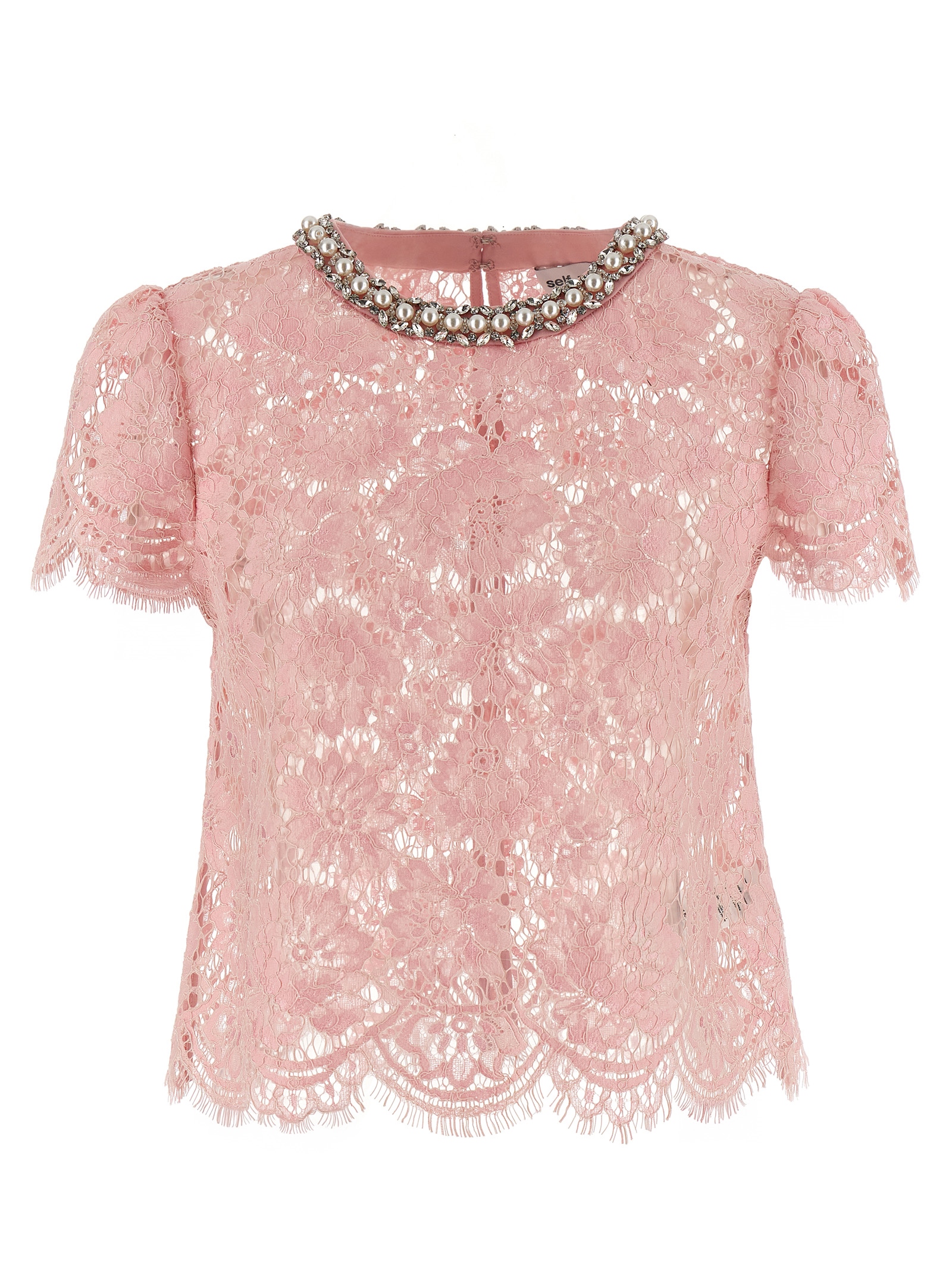 'Pink Lace' top SS25049TPPINK (self-portrait / シャツ・ブラウス ) | self-portrait (セルフ・ポートレイト)