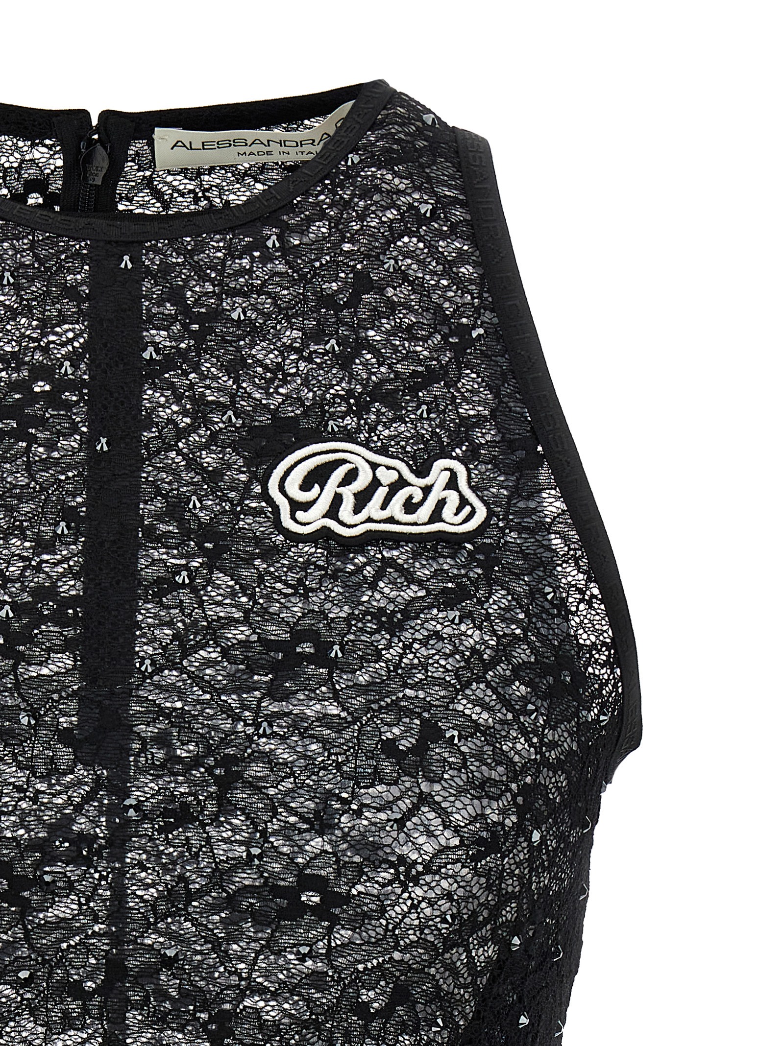 Rhinestone lace top FABX3603P42060900 (ALESSANDRA RICH / タンクトップ・キャミソール ) | ALESSANDRA RICH (アレッサンドラ リッチ)(2)
