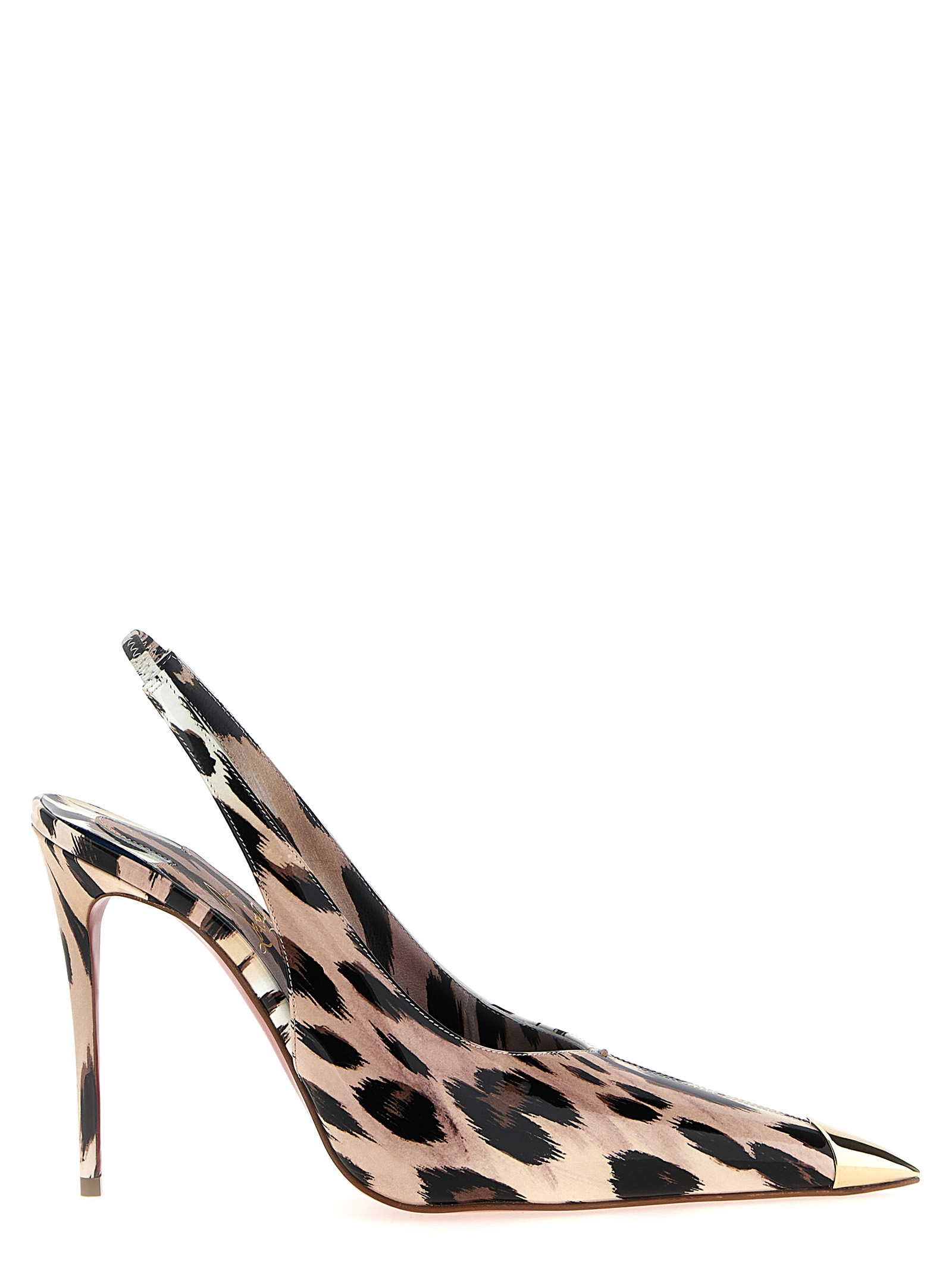 【送料&関税込】Christian Louboutin katissima Slingback Katissima patent leather slingback pumps in beige