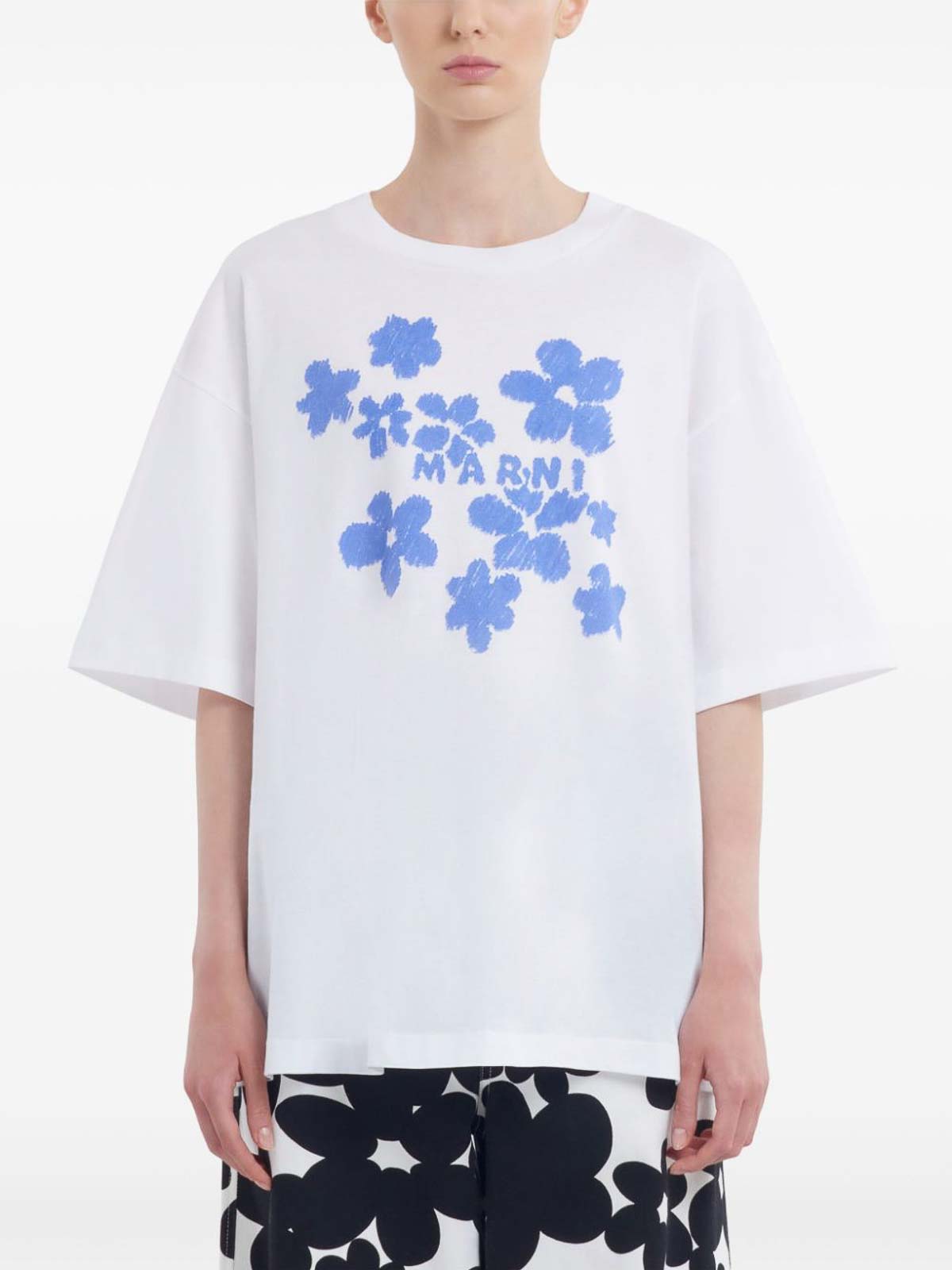 Flower Print Logo T-Shirt THJET49P09USCD2W01 (Marni / Tシャツ・カットソー ) | Marni (マルニ)(2)