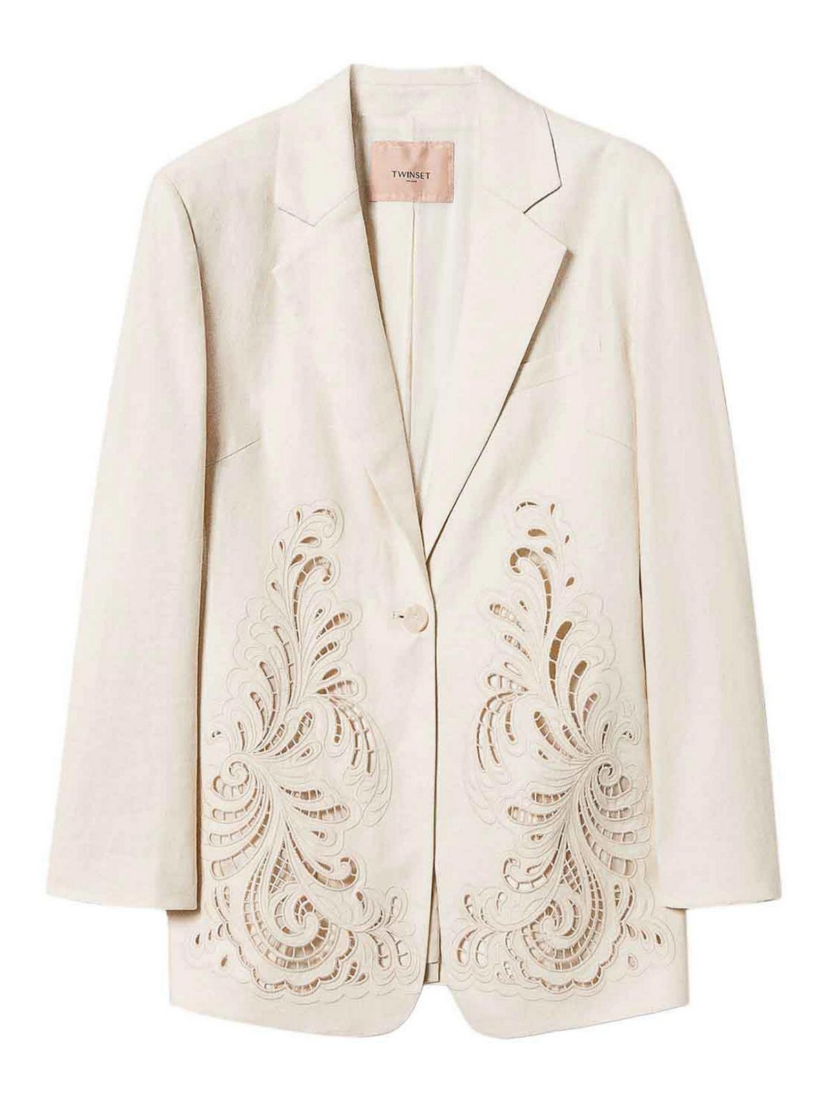 Linen Blend Jacket With Embroidery 251TP216000059 (TWINSET / カジュアルジャケット ) | TWINSET (ツインセット)