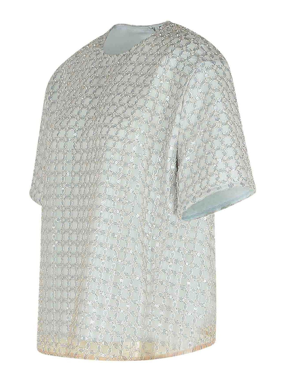 Beaded Light Blue Polyester T-Shirt 113709800800 (ROTATE / Tシャツ・カットソー ) | ROTATE (ロテート)(2)