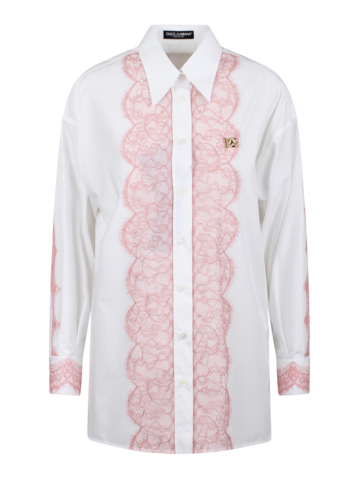 Shirt with lace border F5T33TFU5T9W0800 (Dolce & Gabbana / シャツ・ブラウス ) | Dolce & Gabbana (ドルチェガッバーナ)